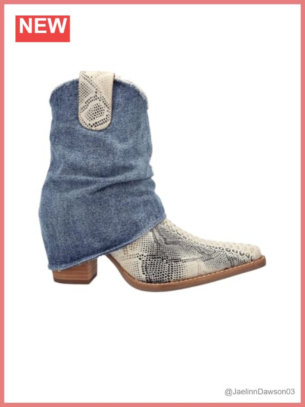 Leather Pull-On Western Bootie with Snip Toe